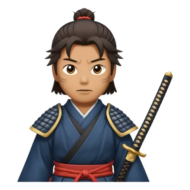 Samouraï with sword and shadow look to the sky  sticker