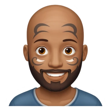 bald bearded man with face tattoo sticker