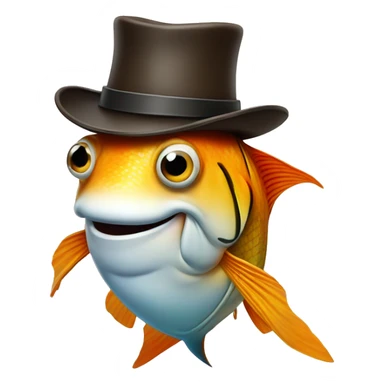 fish wearing a tophat and cowboy boots sticker