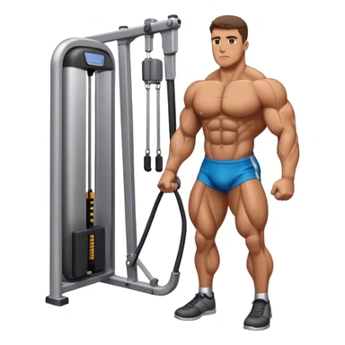 standing bodybuilder hip abduction cable machine exercise sticker