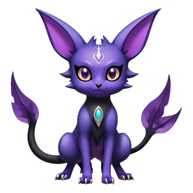 Shiny Exotic Badass Royal Mysterious Gothic Noibat-Espeon-Umbreon-Pokémon-Fakémon-hybrid-creature (full body) sticker