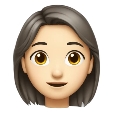 asian GIRL medium length hair STUDYING CUTE sticker