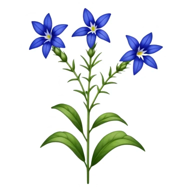 single Lobelia, straight stem sticker