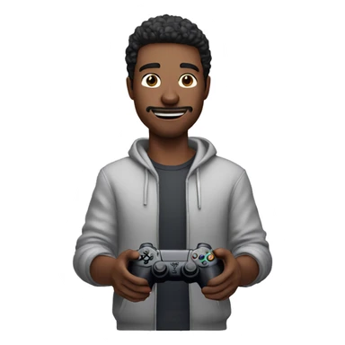 A GUY PLAYing video games on ps5 with a dumb look on his face sticker