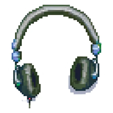 simple and colorful pixel art style headphones sticker