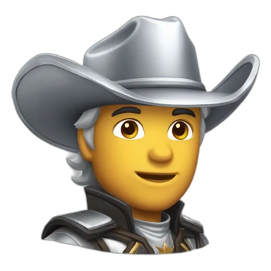 silver shining armor cowboy sticker