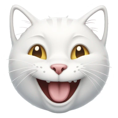 White cat laughing  sticker