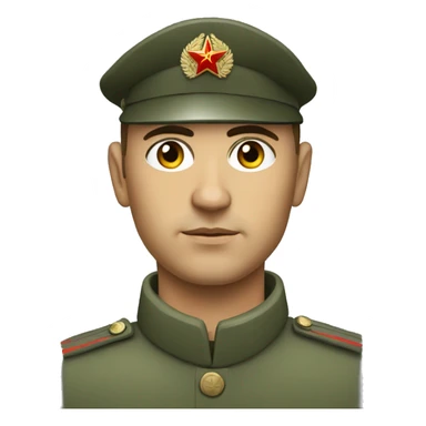 realistic ussr soldier serious with military takes sticker