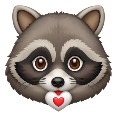 raccoon with heart eyes sticker