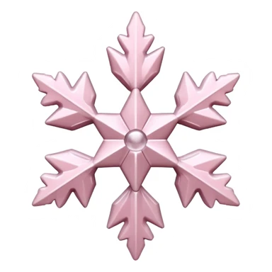 snow flake pale pink 3d glass texture sticker