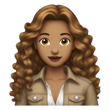Cowgirl light skin, brown wavy hair sticker