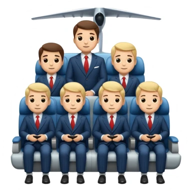 Little men with a suit, riding a plane sticker