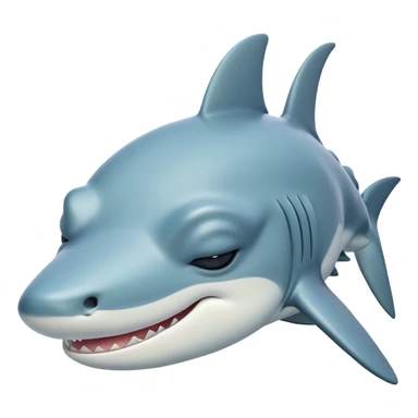 Meme-Worthy Cute Sleeping Hammerhead Shark Portrait Emoji, Head and body resting peacefully with a contented expression, showcasing its uniquely shaped hammerhead with closed, serene eyes and a relaxed, streamlined form, Simplified yet adorably endearing features, highly detailed, glowing with a soft, drowsy ocean light, high shine, relaxed and utterly lovable, stylized with an air of playful laziness, soft glowing outline, capturing the essence of a sleeping hammerhead that feels destined to become the next viral icon of adorable slumber! sticker