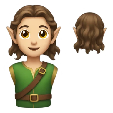 Elf with brown hair sticker