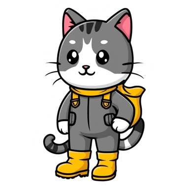 a cat wearing boots sticker