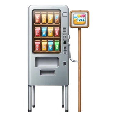 vending machine next to a crutch  sticker