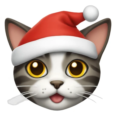 Cat wearing a Santa hat sticker