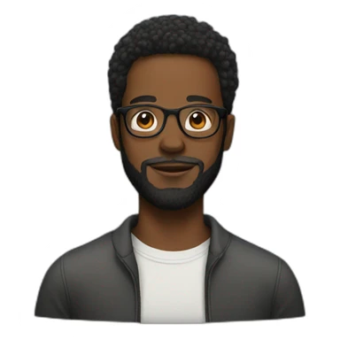 young black man with glasses and long beard sticker