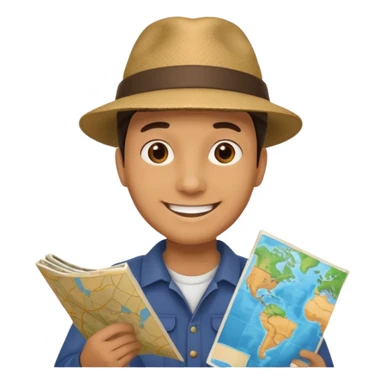Man + hat + map,Jungle Explorers. sticker