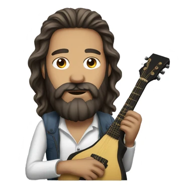 musician, man, long hair, beard sticker
