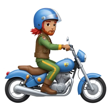 Rasta with red hear on blue motorcycle  sticker