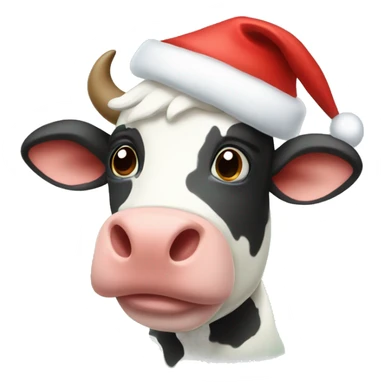 Christmas cow sticker