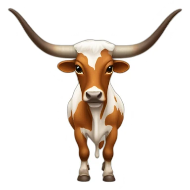 exas Longhorn, ridiculously long horns, full body, not skinny sticker