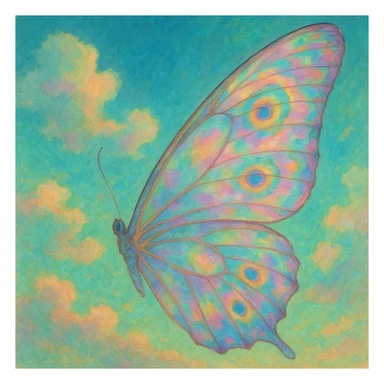 right butterfly wing, ethereal colors sticker