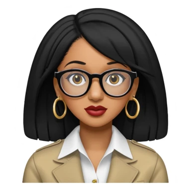 rapper Cardi B black hair wear glasses sticker