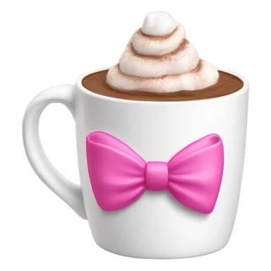 Hot chocolate in pink bow mug sticker
