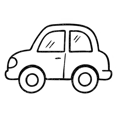 hand drawn outlined car icon sticker