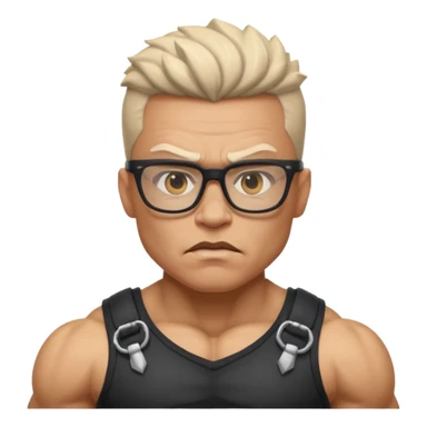 Glasses-Wearing wild Warrior bust sticker
