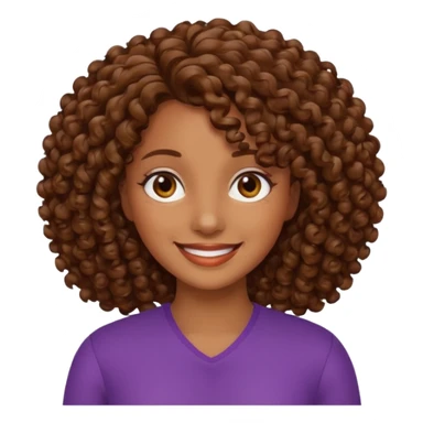 hazme una mujer crespa con el pelo cafe  sticker