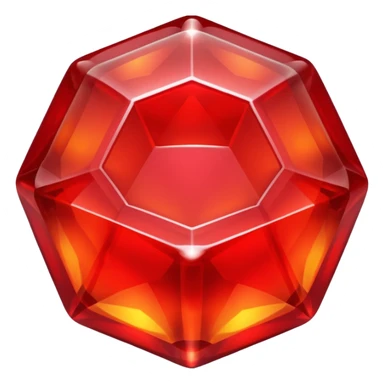 A top view of a hexagonal red gem jelly sticker