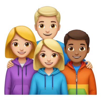 a bunch of friends emoji sticker