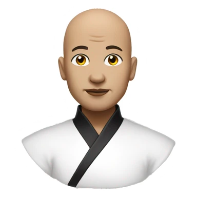 bald futuristic zen with black earrings sticker