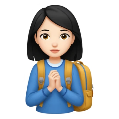 walk black long hair girl at university  sticker