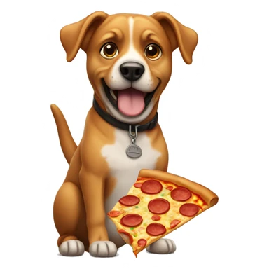 Dog with pizza  sticker