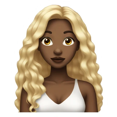 pretty black girl with big lips and long blonde hair sticker
