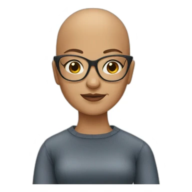 Bald girl with glasses sticker