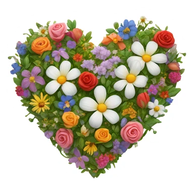 heart with flowers sticker