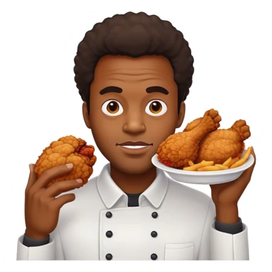 black man with fried chicken sticker