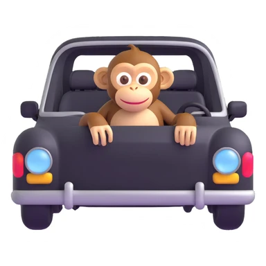 monkey sitting in a car sticker