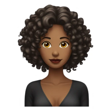 Femme noir cheveux curly qui porte Robe sticker