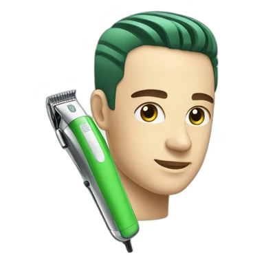 hair clipper green sticker