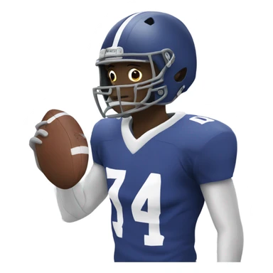 Football player with helmet sticker