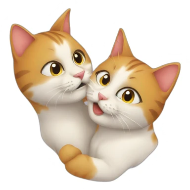 two cats kissing  sticker