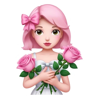 Rosa Lilien und Schleife sticker