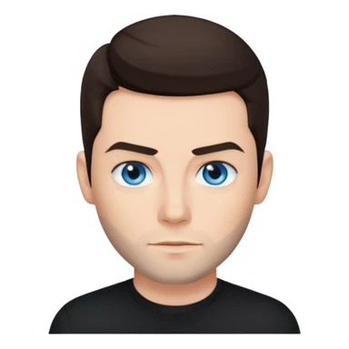 Shane Lynch with blue eyes, dark brown hair, black shirt sticker