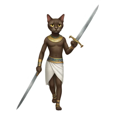 Cat Walk In Egypt have i hand a swords sticker